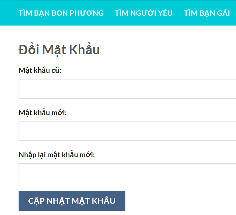 Hình ảnh minh họa tạo trang đổi mật khẩu trong WordPress