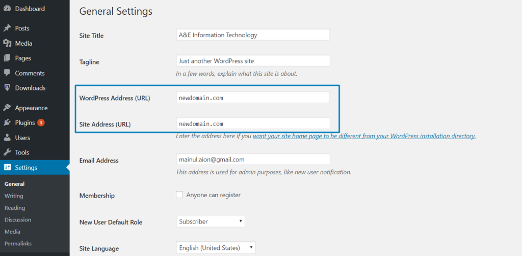Hướng dẫn thay đổi tên miền của WordPress đúng cách