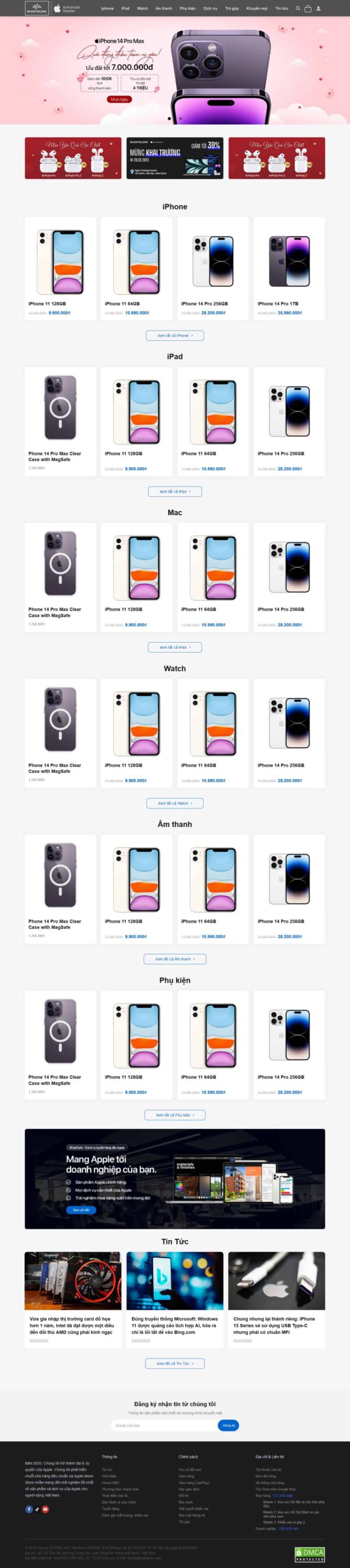 Theme WordPress bán iphone 3